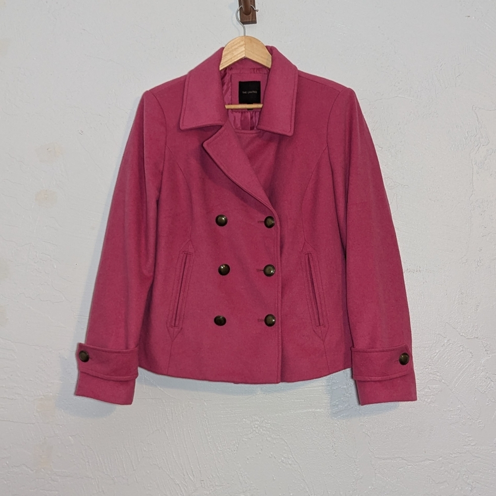Hot Pink Double-Breasted Wool Jacket Barbiecore Elle Woods Colorful Business